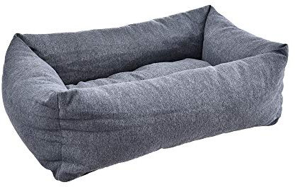 PUCHIKA Hundebett kleine Hunde, Hundebett waschbar, Hundebett Grosse Hunde, Hundekissen mit abnehmbares Kissen, Hundesofa, rutschfest, Memory-Schaumstoff, L x W (60 x 45) cm, Dunkelgrau