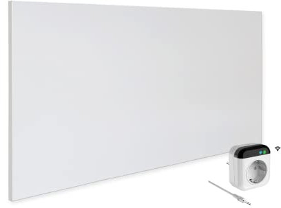 VIESTA® Infrarot Wandheizung mit Thermostat [FERNBEDIENUNG + WIFI STEUERUNG] – Infrarotheizung Wandmontage Heizkörper – Carbon Crystal Infrarot Paneel App steuerbar – (Modell TH70 WIFI - 700W)