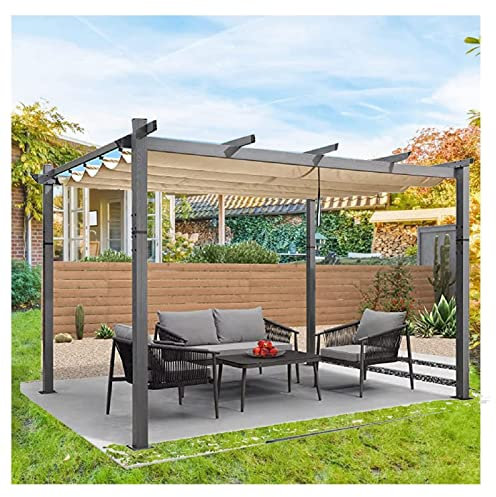 LIJINBO Rete Ombreggiatura Tela Ombreggiatura, Wave Shade Sails, Canopy, 18 5 gsm Pergola retrattile 90% UV Block for Patio Garden Outdoor Installazione E Attività, Su Misura