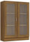 vidaXL Vitrinenschrank, Vitrine mit viel Stauraum, Beistellschrank für Schlafzimmer Wohnzimmer Büro, Büroschrank Schrank, Braun Eichen-Optik Holzwerkstoff