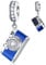 Blue Enamel Camera Capture Life Pendant Charms, fit Pandora Moment Bracelet Necklace, 925 Sterling Silver Dangle Camera with CZ Beads, Travel Gift for Dad/Best Mum/Photographer