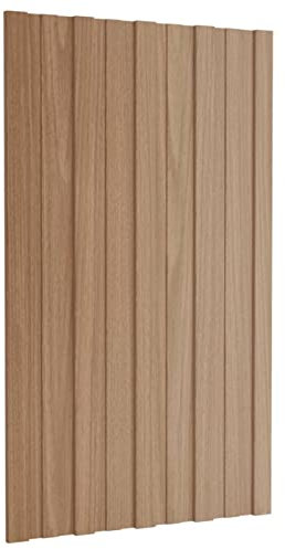 Susany 12 STK. Dachpaneele Dachpfannen Profilblech Trapezblech Dachblech Stahlblech Trapezbleche Dachplatten Metallblech Dach Platten Wellplatten Gerätehaus Carport Stahl Holzoptik Hell 80x45 cm