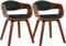 CLP Set De 2 Sillas De Comedor Kingston En Tela & Madera I Pack De 2 Butacas Nórdicas para Reuniones Modernas, Color:Nuez/Negro, Color del Marco:Nuez