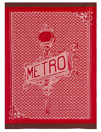 Coucke Geschirrtuch aus Baumwoll-Jacquard, Bedruckt, 50 x 75 cm, Metro-Panel
