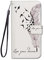 Guxira Coque Portefeuille pour Samsung Galaxy A14 5G Étui à Rabat Motif, Silicone Flip Case Antichoc Cuir Housse avec 360 Degrés Protection Cover - Plume Violette
