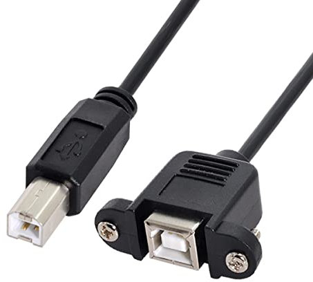 CY USB Typ-B Stecker auf Buchse Verlängerungskabel 50cm gerade Typ mit Schrauben Panel Mount für Drucker Scanner Disk