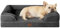 EHEYCIGA Orthopädisches Hundebett Kleine Hunde, 89x56x15cm, Memory Foam Hundekorb Mittelgroße Hunde, Waschbar Hundesofa Wasserdicht rutschfest, Hundecouch mit Hohem Rand, Dunkelgrau