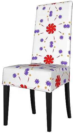 ZYVIA 8-fach drehbarer Blumenschutzbezug für Esszimmerstuhl, bequeme Elastizität, abnehmbarer Stuhlbezug für die meisten Parson-Stühle, zum Einnähen für einen sicheren Sitz