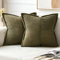 MIULEE 2er Set Kordsamt Kissenbezüge Samtkissen Weich Dekokissen Dekorativ Kissenbezug Modern Kissenhülle Sofakissen Zierkissen Couchkissen für Wohnzimmer Schlafzimmer Olivgrün 40x40 cm