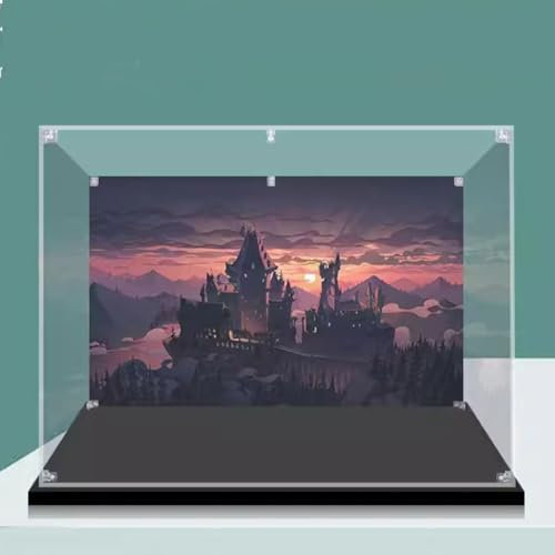 Staubdichte transparente Vitrine aus Acryl für Lego 76419 Schloss und Innenhof-Modell, staubdichte Box, Aufbewahrungsbox, transparente Box, Sammlerstück-Vitrine (nur Vitrine, keine Lichter und