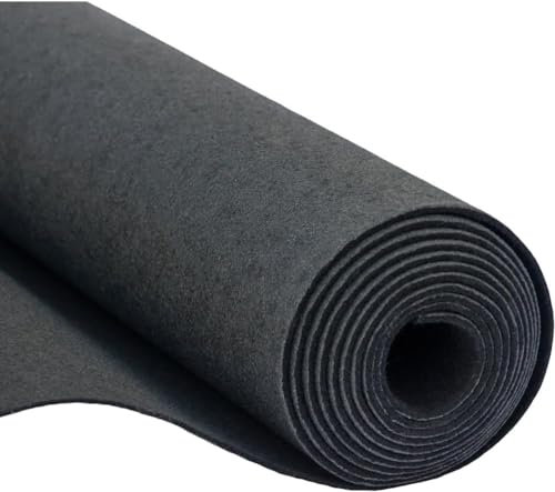 Fabreco Soft Filz Meterware 3mm Dicke (150 x 50 cm) | Weicher Filzstoff Meterware | Filz zum Basteln, Dekoration & DIY | Bastelfilz 3mm für Polster, Tischläufer, Filzmatte & Filzunterlage (Schwarz)
