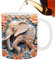 Mug animal , tasse éléphant colorée - Tasse imprimée éléphant en céramique imprimée éléphant tasse à café cadeau