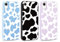 RUMDEY 3 Pack Cute Cow Print Girls Woman Phone Case for Apple iPhone XR 6.1 inches, Matte Soft Slim Shockproof TPU Bumper Cover for iPhone XR with Design, Blue&Purple&Black