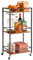 IBUYKE Home Bar Servierwagen,Kleiner Barwagen mit 3-Etagen, Mobiles Getränkeregal mit Weinhaltern und Glashaltern,Mini-Bar für draußen, kleinen Raum, Küche Rustikales Braun TMJ519H