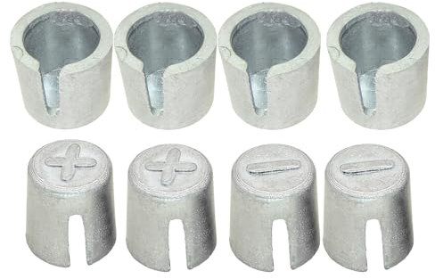 8pcs Battery Post Shims Caps Adapter Terminal Cable End Repair Kits for Positive or Negative Posts, Car Battery Terminal Post Connectors Battery Cover Anode Cathode Sleeves Repair Shims Tools