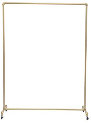 unkonwcy Portant à vêtements - Doré - Avec roulettes - Vintage - En métal - Extensible - En acier galvanisé - Avec 4 roulettes