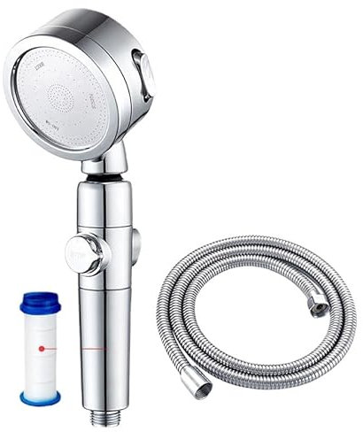 SWZEC WaterJake 3.0 | Duschkopf,Mehr Wasserdruck,Wassersparend,3 Funktionen mit Filter,Regendusche Handbrause revolutioniert Dein Duscherlebnis (Silber-1.5M)