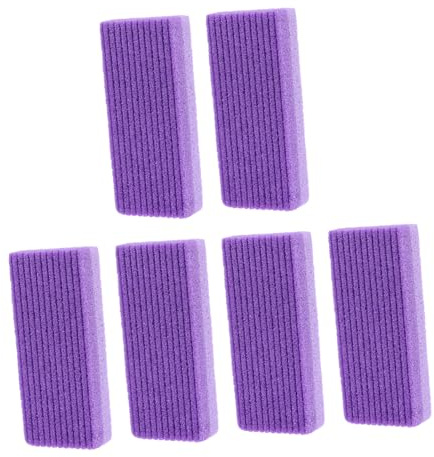 Reibstein 6 Stück Violett aus Pu als Pediküre Bimsstein | Peeling Werkzeug zum Abgestorbene Haut Entfernen, Fußschleifgerät für Männer, Fußpflege Skalpell
