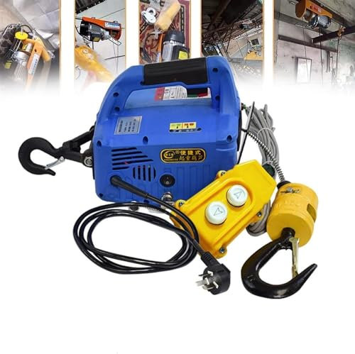 Grue de levage électrique 200 kg 300 kg 500 kg Treuil électrique 3 en 1 Méthodes de contrôle, système d'alimentation de télécommande de fil de treuil de palan électrique, moteur haute puissance (Colo