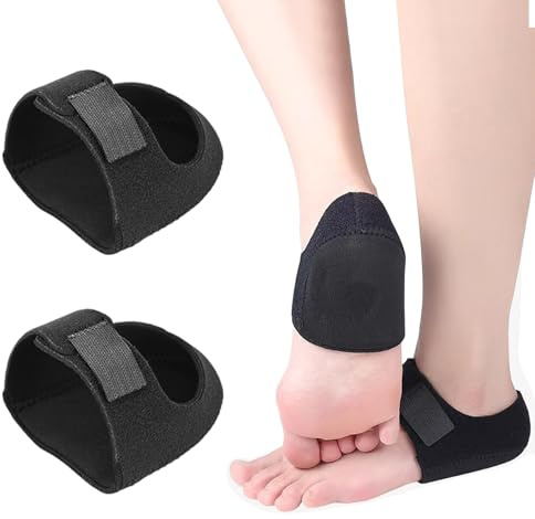 Ksvaye 1 Paar Fersensporn Bandage Fersenschoner Silikon Größen 40-46,Verstellbar Fersensporn Einlagen für Achillessehnenentzündung, Knochensporn, Schmerzende Füße, Lindert Fersenschmerzen