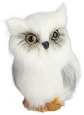 4Pcs Cute Furry Owl Mini Plush Ornament for Festive Party Decor - White Christmas Tree Hanging Decor
