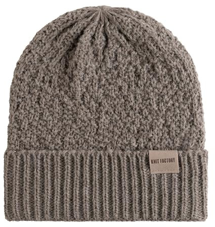 KNIT FACTORY - Haze Mütze - Strickmütze für Damen und Herren - Beanie - Herbst & Winter Essentials - Zeitloses Mode-Accessoire - Wintermütze mit Wolle - Hochwertige Qualität - Marron