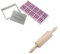 Zenker 9926060 emporte pièce biscuit et tampon lettre, emporte pièce biscuit personnalisé, mini rouleau à pâtisserie en bois, accessoires cuisine, gris, bois, 8,5 x 6,3 cm | 23 x 4,5 cm