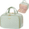 Lifewit Trousse de Toilette Femme, Trousse de Toilette Homme, Trousse de Voyage, Trousse de Maquillage, Sac de Rangement Toilette, Rangement Cosmétique avec Poignée, 10 L, Vert Menthe