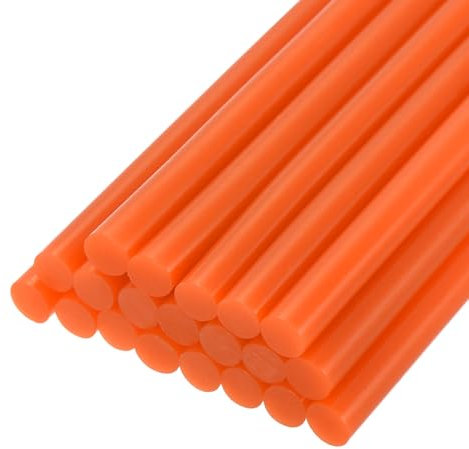 sourcing map 30pcs Mini Hot Glue Gun Sticks 7mm x 100mm High Sticky Small Hot Glue Sticks for Glue Gun, Orange