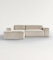 mokebo Ecksofa aus Cord 'Die Lässige', Eckcouch aus weichem Cordstoff fürs Wohnzimmer, bequemes 3-Sitzer Sofa oder Cordsofa in L-Form, 253x70x188 (BxHxT in cm) in Beige - Ottomane Links