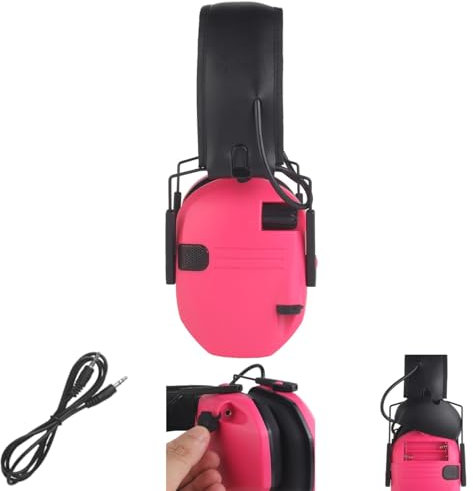 WQZXM Nouveau Casque Tir Électronique pour Protection Auditive, Protection des Oreilles, Réduction du Bruit, Casque Antibruit Tactique Chasse Active(Pink)