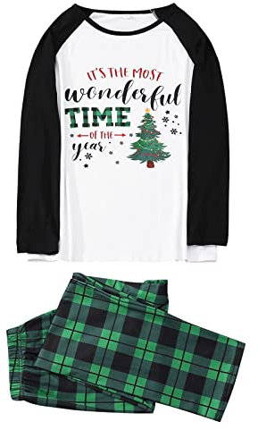 Chemise de nuit à manches longues pour homme - Chaud - Motif cerf - Imprimé à carreaux - T-shirt à manches longues - Pantalon de Noël - Vêtements de nuit - Famille - Pyjama de Noël pour homme, a, S