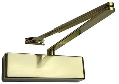 Door Closer BC Cover Flatbar Armset in Satin Brass Finish & Dimensions 950mm x 1100mm