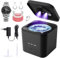 Helmsyde Nettoyeur Ultrasonique UV 45kHz Nettoyeur de Retenue à Ultrasons 190ml Nettoyeur Ultrasons Portable Nettoyeur Ultrason Appareil Dentaire pour Aligneurs Prothèses Gouttières Blanchimen Bijoux