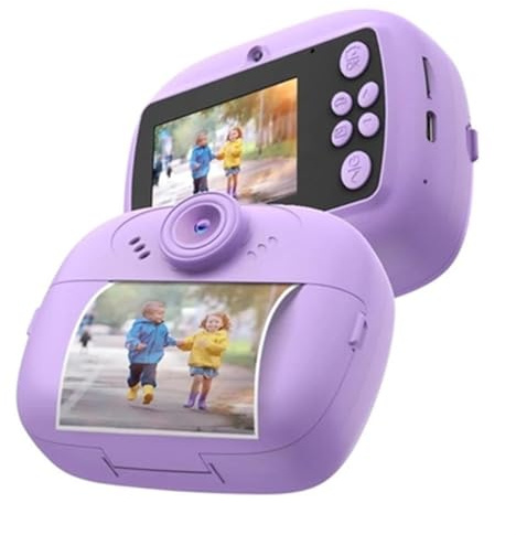 Celly, Appareil Photo pour Enfants avec Impression instantanée, Appareil Photo pour Enfants avec 30 Effets, Temps de Charge 150 Minutes, Couleur Violette