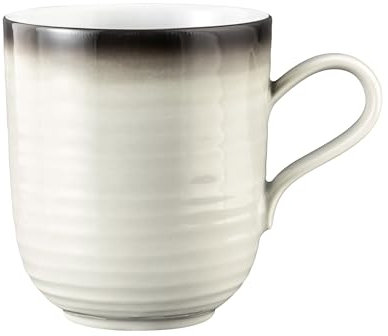 Seltmann Weiden Terra Kaffeebecher, 400 ml, Henkelbecher mit spiralförmigem Relief, Spülmaschinen- und mikrowellenfest, Porzellan, Corso