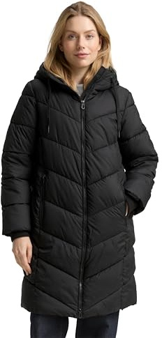 TOM TAILOR Damen 1047529 Puffer-Mantel mit Kapuze