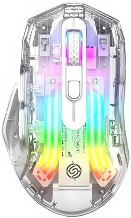 Kabellose Bluetooth-Maus, Tri-Modus, 2,4 G/USB-C/Bluetooth-Maus, bis zu 3600 DPI, transparente mechanische Gaming-Maus, Chroma-RGB-Hintergrundbeleuchtung, Must-Have coole USB-Computer-Maus für Gaming