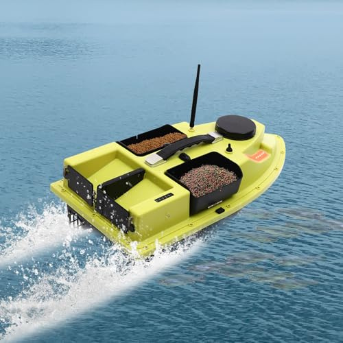 GPS FischköDer Boot Angeln KöDer FischköDerboot Mit Fernsteuerung Kabellos Futterboot KöDerboot Baitboat FischerköDer Led Fischfinder Fernbedienung für Stauseen und Seen usw große Wasserflächen 500M