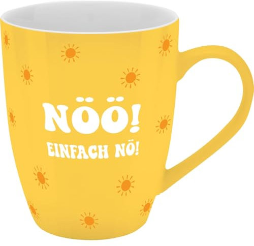 GRUSS & CO Becher mit Motiv Einfach Nö | Tasse mit Spruch, New Bone China Porzellan, 35 cl, mit Geschenkbaderole | lustiges Geschenk, Geburtstag | 74197