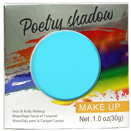 Maquillaje Facial y Corporal Profesional | Pintura de Color Profesional | Pintura Facial para Niños, Adultos, Disfraces, Festivales, Halloween 30G (Azul - 1)