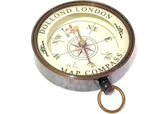 Dollond London Carte boussole vintage en laiton avec gravure personnalisée