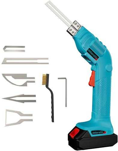 Cuchillo caliente inalámbrico con batería, kit de cortador eléctrico de espuma de poliestireno con control de temperatura máximo de 932°F / 500 °C, cuchillo caliente de 150 W con 5 cuchillas para
