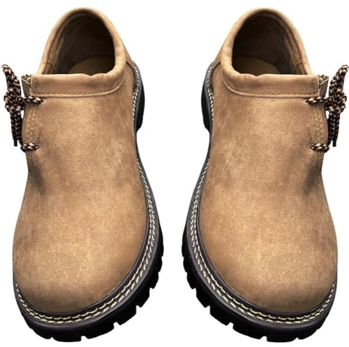 sais Lederhose Schuhe Herren Haferlschuhe Oktoberfest Schuhe Trachtenschuhe Herren Österreich Schuhe Lederschuhe Gr 41-47 (Standard, Hell Braun, 44)