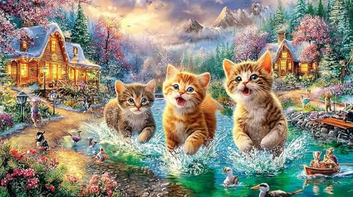 HochwerTiger Cartoon 1000 Teile Erwachsenenpuzzle Puzzle-Spiel Spaßiges Geschenk & Hausaktivität Extrem Schwer für Erwachsene 38x52cm/1000pcs