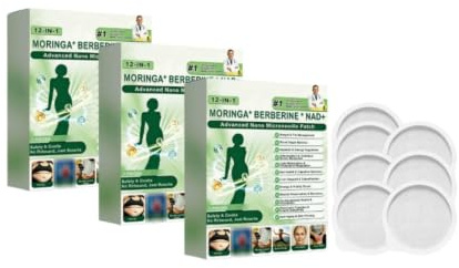 Moringa x Berberine Patch 12 en 1, parche Nano Microneedle Adelgazar | Nano Microneedling Invisible - Vientre Plano Fácil de Aplicar, Invisible Bajo la Ropa, Ideal para Hombre