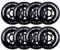 Rollerex VXT500 Inline-Skate-Rollen, 8 Stück, 85 A, langlebige Roller-Klingenräder für Innen- und Außenbereich, passend für Standard-608-Kugellager (Stahlschwarz, 80 mm)