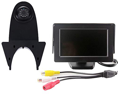 Rückfahrkamera Monitor + Rückfahrkamera Transporter, IR Nachtsicht Auto Kamera mit 4.3 Zoll LCD Farbdisplay wasserdichte,Rückfahrkamera für VW Crafter T5 Mercedes Sprinter Viano Vito Transit Ducato