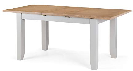 Julian Bowen Richmond Extending Dining Table, Grey/ Euro Oak - H78.5xW180cm | Contemporary Kitchen Table for Dining Room, 140-180cm Width, Easy Extension, Seats up to 4-6 People