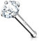 Tapsi´s Coolbodyart® Nasenstecker Stab Nasenpiercing Barbell gerade 14 Karat Weißgold, 6mm Zirkonia Kopf 3mm